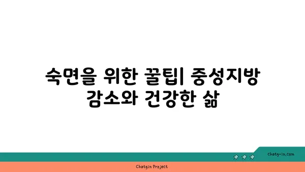 숙면, 중성지방 감소의 비밀| 잠과 건강의 놀라운 연결 | 수면, 건강, 중성지방, 건강 관리, 팁