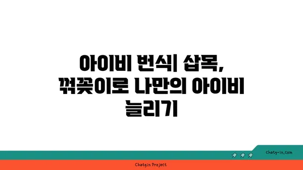 아이비 종류별 관리 가이드|  꽃 피우는 비법부터 월동까지 | 아이비, 식물 관리, 종류, 재배, 월동