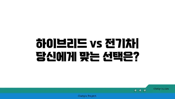 하이브리드 vs 전기 자동차| 당신에게 맞는 선택은? | 장단점 비교, 구매 가이드, 친환경 자동차