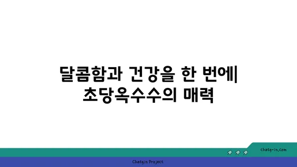 초당옥수수| 에너지 부스트를 위한 자연의 선물 | 건강, 영양, 맛, 레시피