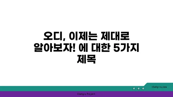 오디, 이제는 제대로 알아보자! | 오디오, 음향, 오디오 기술, 음향 장비, 오디오 가이드