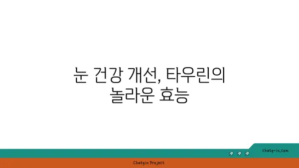 타우린의 눈 건강 효능| 시력 보호를 위한 필수 영양소 | 눈 건강, 시력 개선, 타우린 효능, 영양 정보