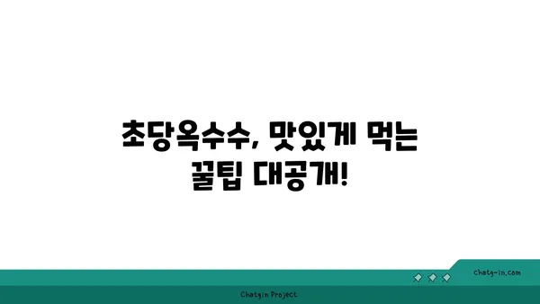 달콤한 맛의 비밀, 초당옥수수 제대로 먹는 법 | 초당옥수수, 옥수수 요리, 꿀팁, 맛있게 먹는 방법