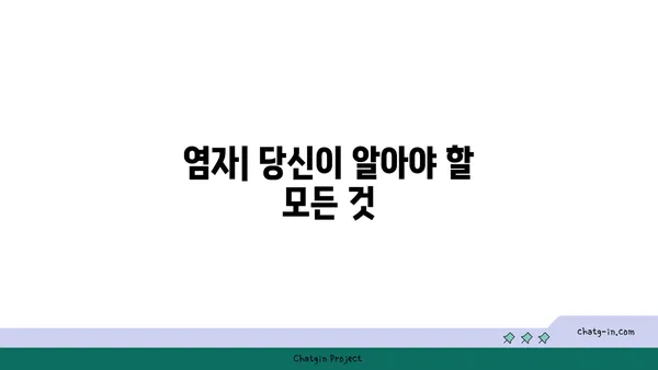 염자| 알아야 할 모든 것 | 염자, 염자정보, 염자 종류, 염자 효능, 염자 활용법