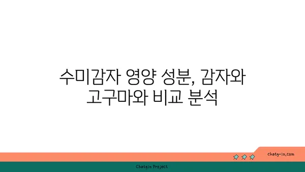 수미감자| 감자와 고구마의 건강한 대안 | 영양 비교, 레시피, 효능