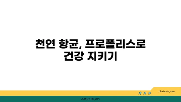 프로폴리스, 일상생활 속 건강 지킴이| 건강과 삶의 질 향상 위한 활용법 | 천연 항균, 면역력 증진, 프로폴리스 효능, 활용 방법