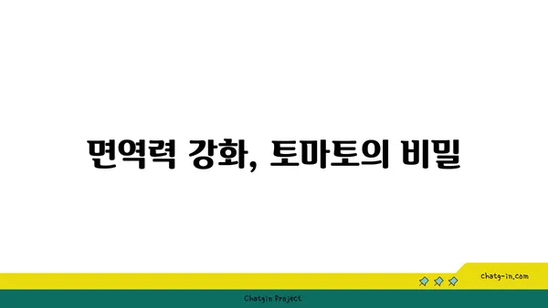 토마토의 놀라운 힘| 면역력 강화와 건강 증진을 위한 영양 파워하우스 | 면역력, 건강, 영양, 비타민, 항산화