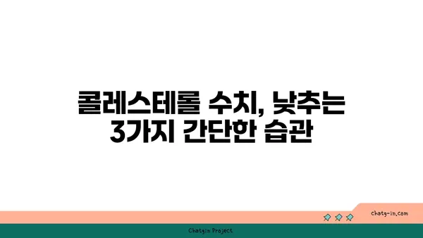 콜레스테롤 수치 조절, 3가지 기본 습관으로 건강 지키기 | 건강 관리, 고지혈증, 식단