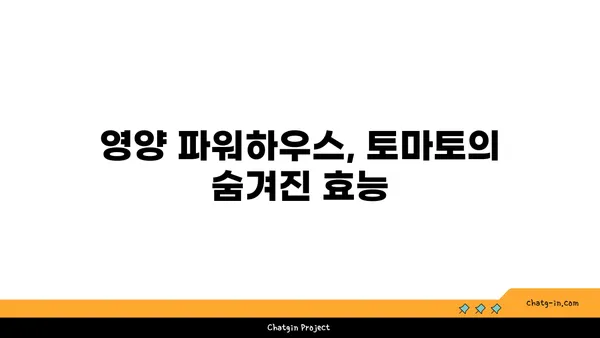 토마토의 놀라운 힘| 면역력 강화와 건강 증진을 위한 영양 파워하우스 | 면역력, 건강, 영양, 비타민, 항산화