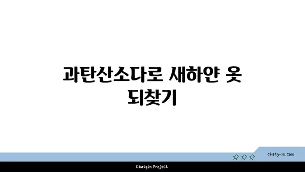 과탄산소다의 놀라운 힘! 얼룩 제거, 이젠 걱정 끝 | 세탁, 청소, 꿀팁, 효과적인 활용법