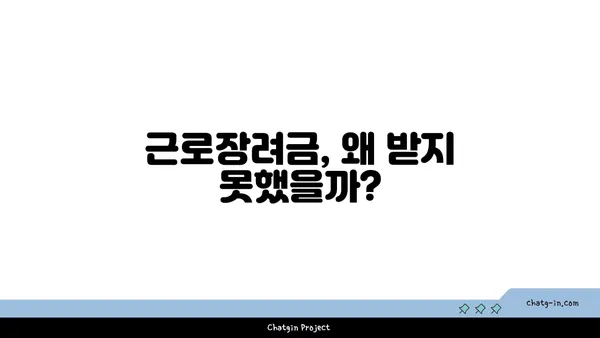 근로장려금 못 받았다면? 꼭 확인해야 할 미수령 이유와 해결 방법 | 장려금, 신청, 미지급, 환급