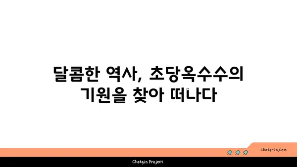 초당옥수수| 고대로부터 전해지는 영양 가득한 맛과 건강 |  역사, 효능, 섭취 방법, 레시피