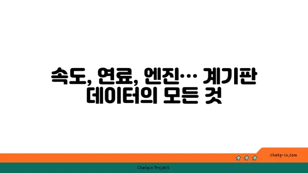 자동차 계기판 실시간 데이터 해석| 주행 정보 완벽 이해하기 | 자동차, 계기판, 데이터 분석, 주행 정보