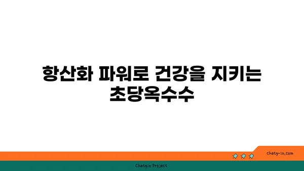 초당옥수수| 만성 질환 퇴치의 숨겨진 힘 | 건강, 항산화, 혈당 조절, 면역력 강화