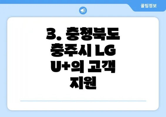 3. 충청북도 충주시 LG U+의 고객 지원