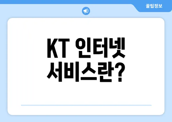 KT 인터넷 서비스란?