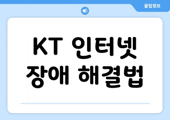 KT 인터넷 장애 해결법