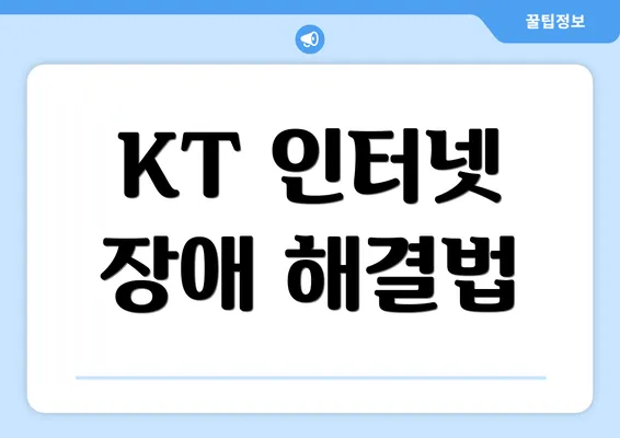 KT 인터넷 장애 해결법