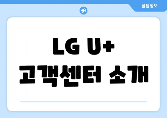 LG U+ 고객센터 소개