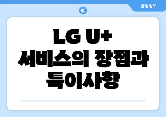 LG U+ 서비스의 장점과 특이사항