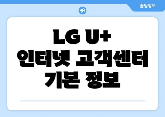 LG U+ 인터넷 고객센터 기본 정보