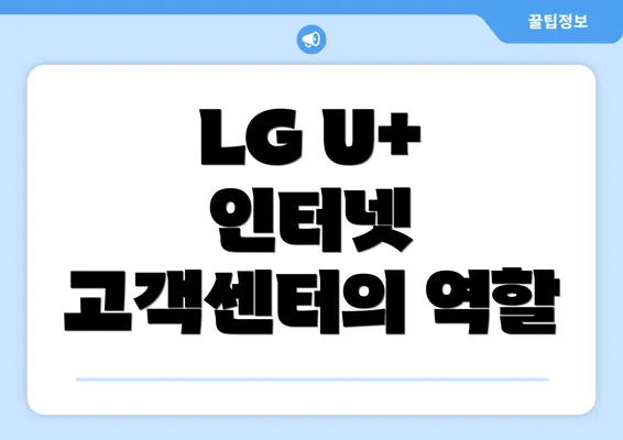 LG U+ 인터넷 고객센터의 역할