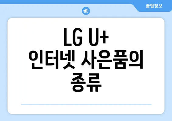 LG U+ 인터넷 사은품의 종류