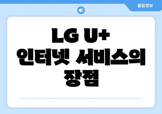 LG U+ 인터넷 서비스의 장점