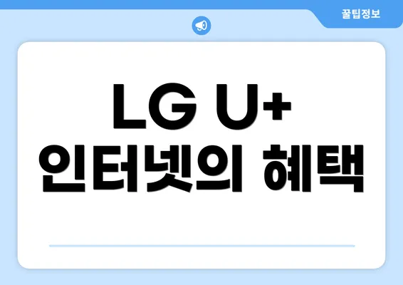 LG U+ 인터넷의 혜택