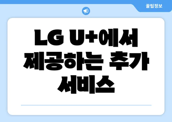 LG U+에서 제공하는 추가 서비스