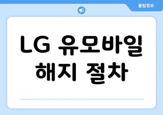 LG 유모바일 해지 절차