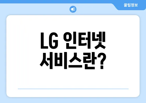 LG 인터넷 서비스란?