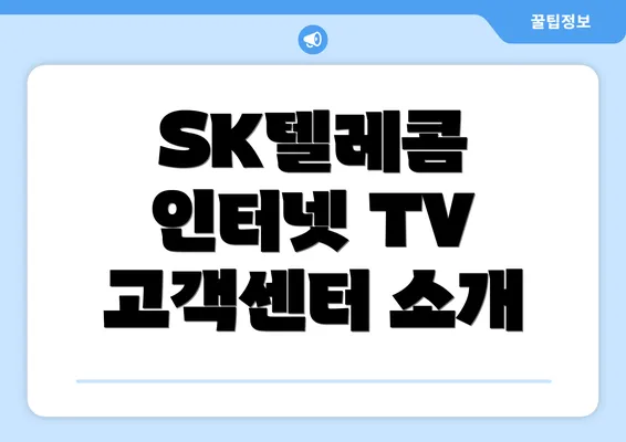 SK텔레콤 인터넷 TV 고객센터 소개