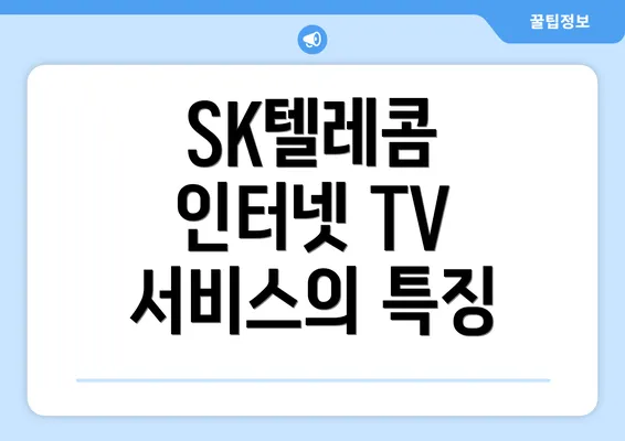 SK텔레콤 인터넷 TV 서비스의 특징