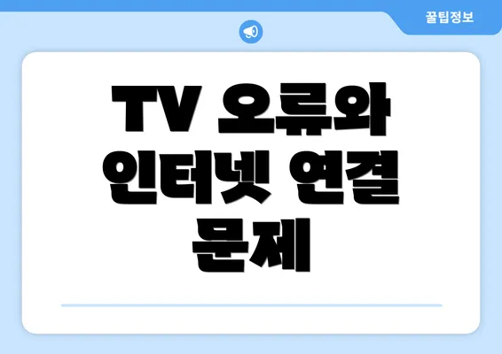 TV 오류와 인터넷 연결 문제