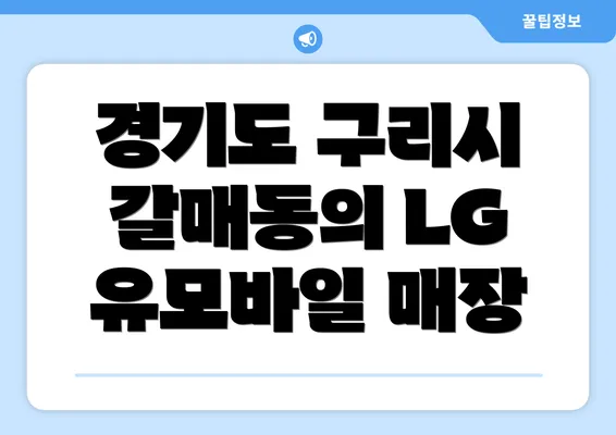 경기도 구리시 갈매동의 LG 유모바일 매장