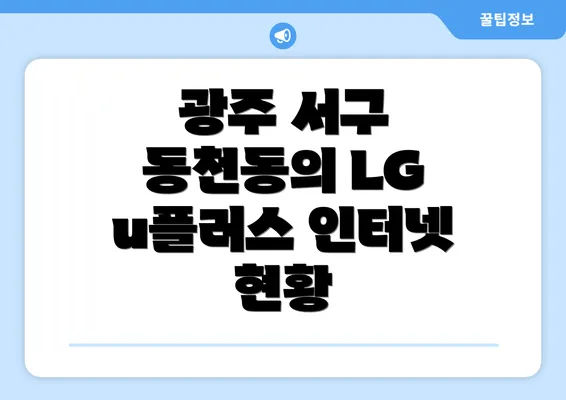 광주 서구 동천동의 LG u플러스 인터넷 현황