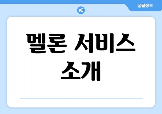 멜론 서비스 소개