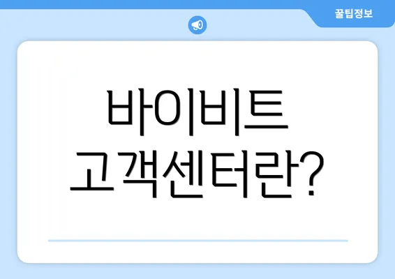 바이비트 고객센터란?