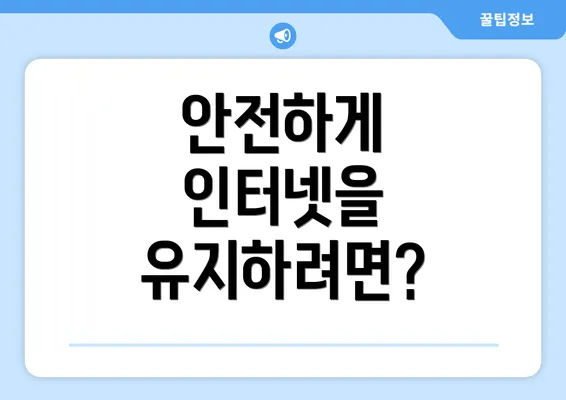 안전하게 인터넷을 유지하려면?