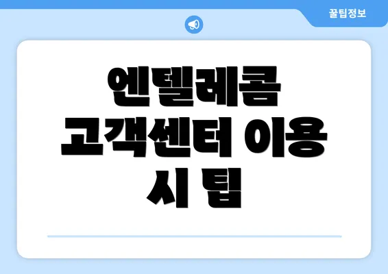 엔텔레콤 고객센터 이용 시 팁