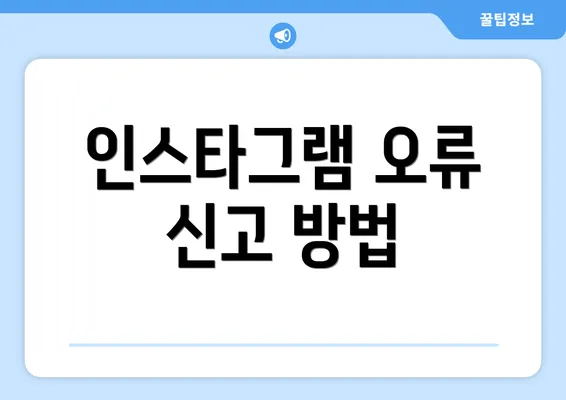 인스타그램 오류 신고 방법