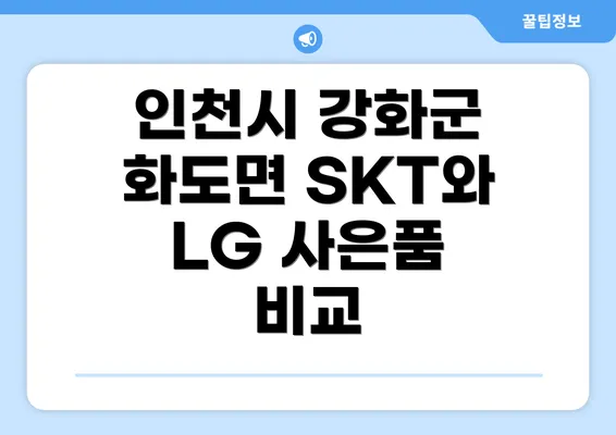 인천시 강화군 화도면 SKT와 LG 사은품 비교