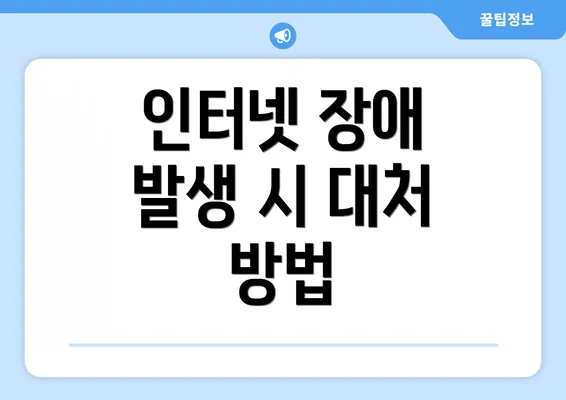 인터넷 장애 발생 시 대처 방법