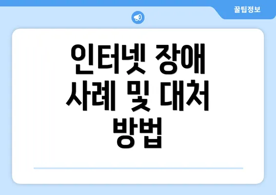 인터넷 장애 사례 및 대처 방법