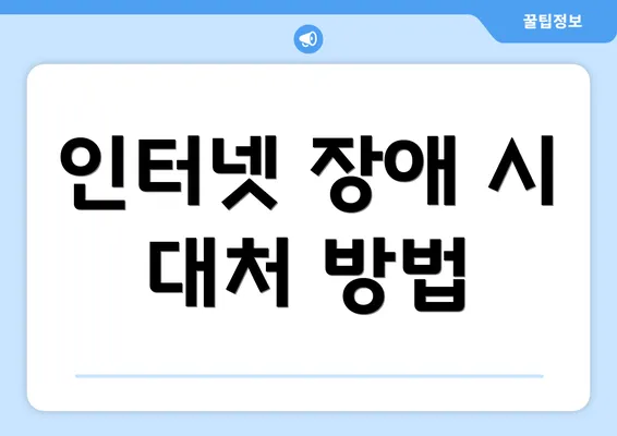 인터넷 장애 시 대처 방법