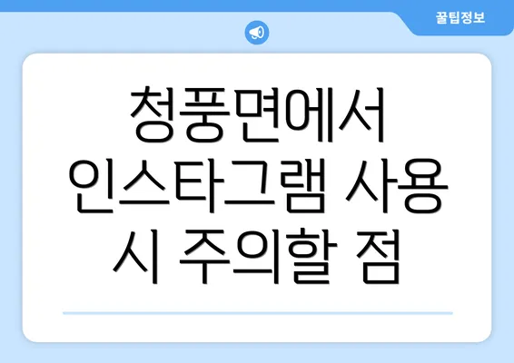 청풍면에서 인스타그램 사용 시 주의할 점