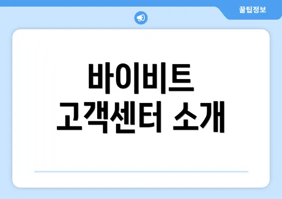 바이비트 고객센터 소개