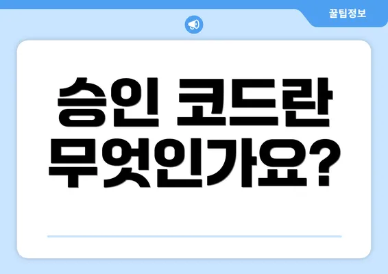 승인 코드란 무엇인가요?
