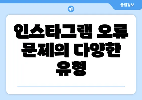 인스타그램 오류 문제의 다양한 유형
